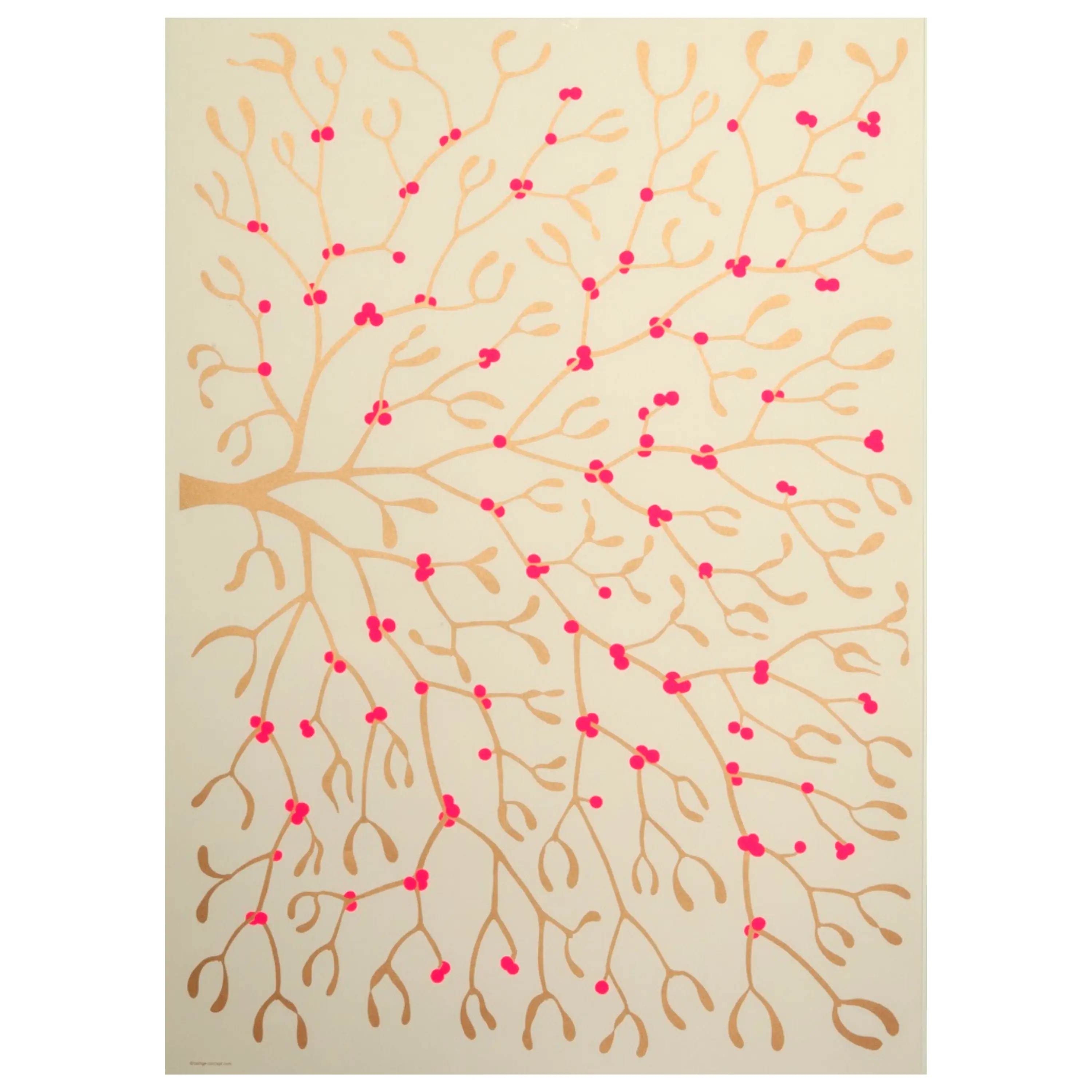 Geschenkpapier Mistel Elfenbein – 3 Bögen